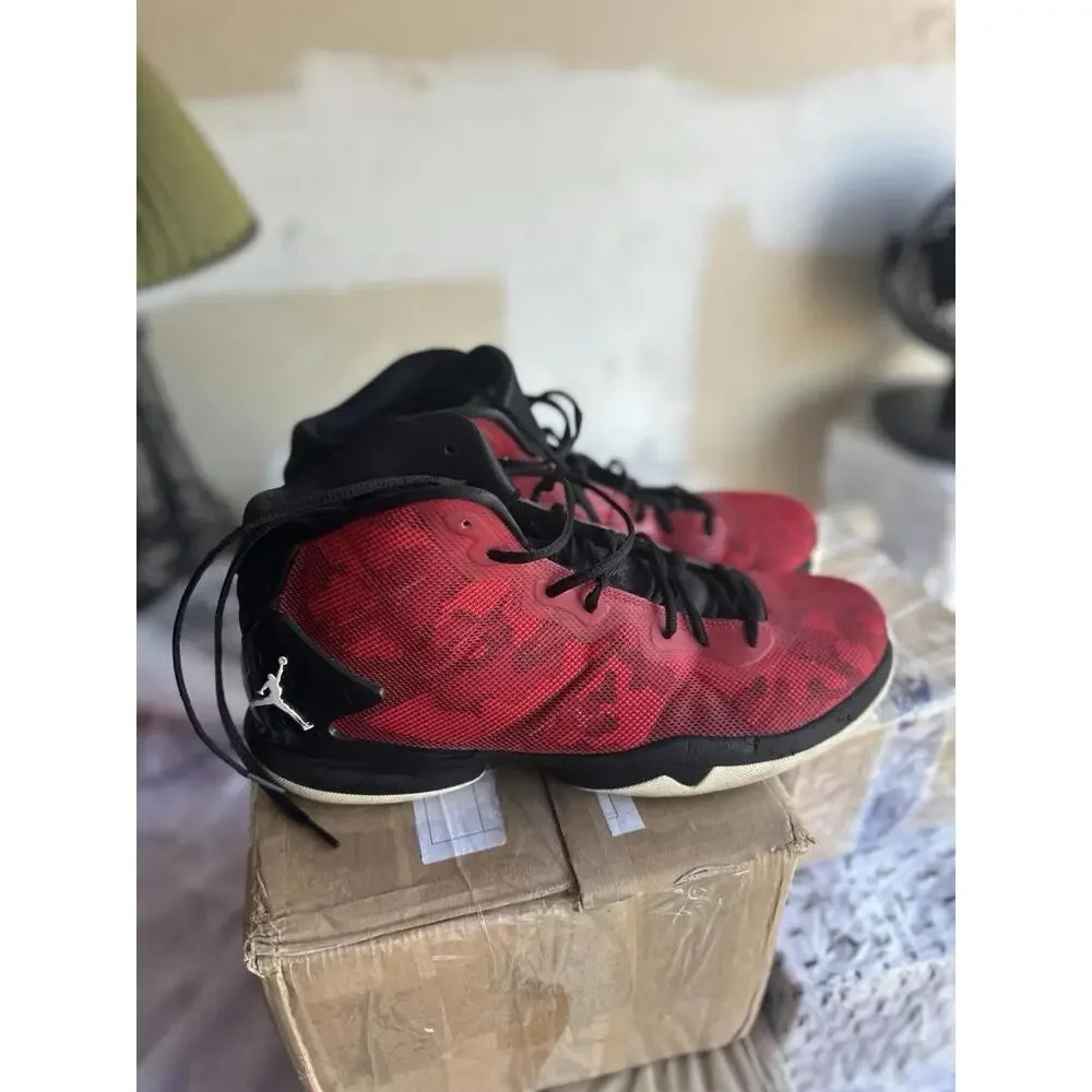 Men’s Red Black Basketball Shoes Size‎ 13 Athletic High Top Sneakers